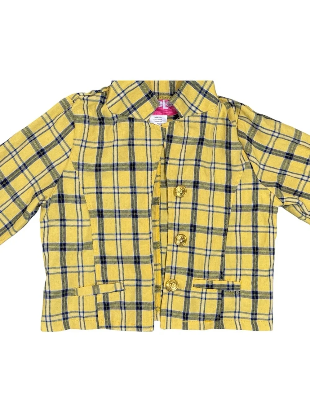 Halloween.com | 2 Piece Clueless Cher Yellow Black Plaid Costume Girls Lage